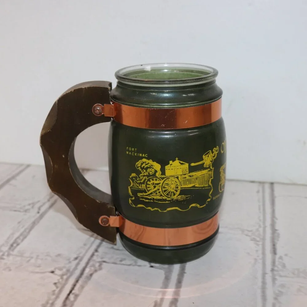 🏞️ Mackinac Island Mug · Vintage Glass, Wood & Copper · 5